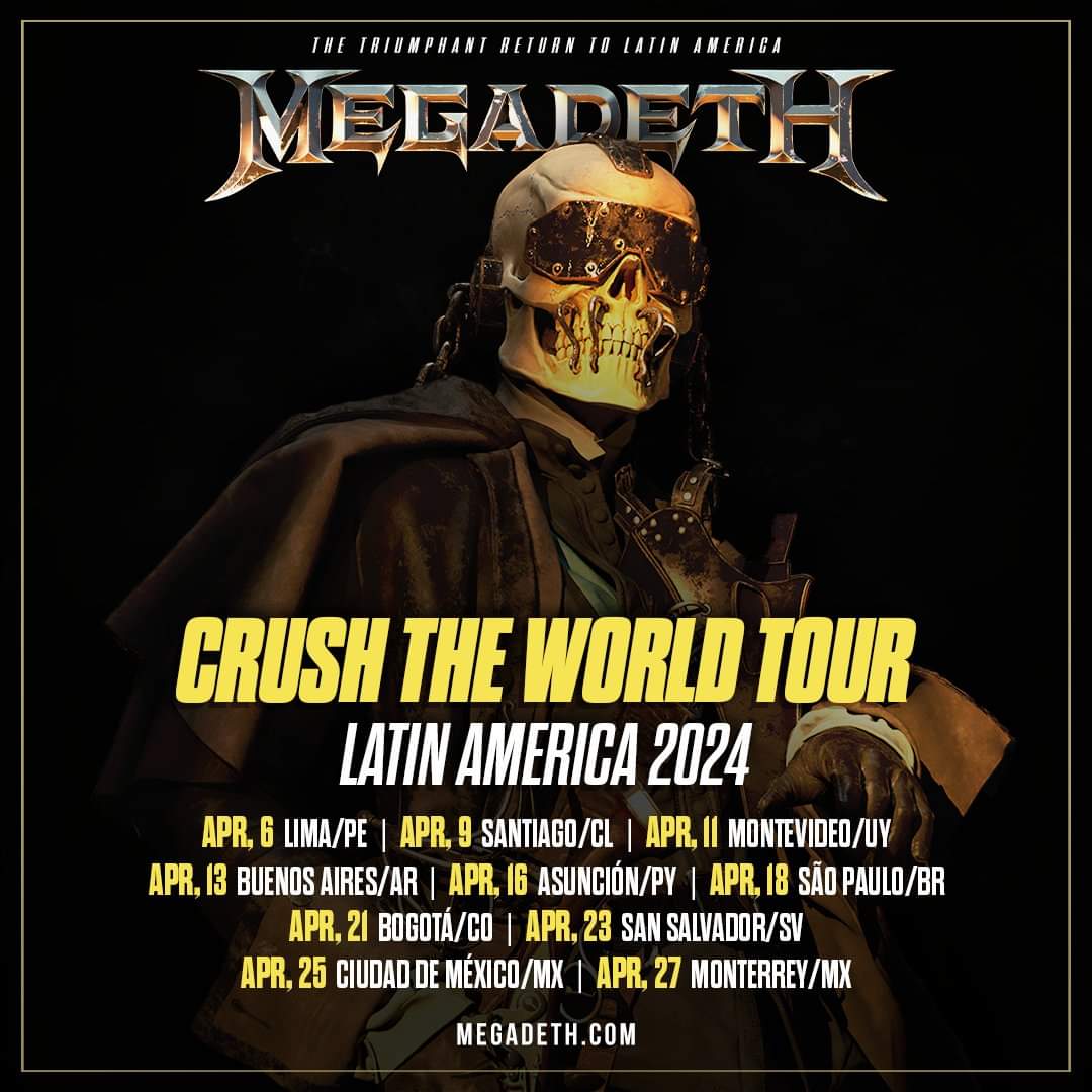 Megadeth anuncia concierto en el Perú para abril del 2024 Guerreros
