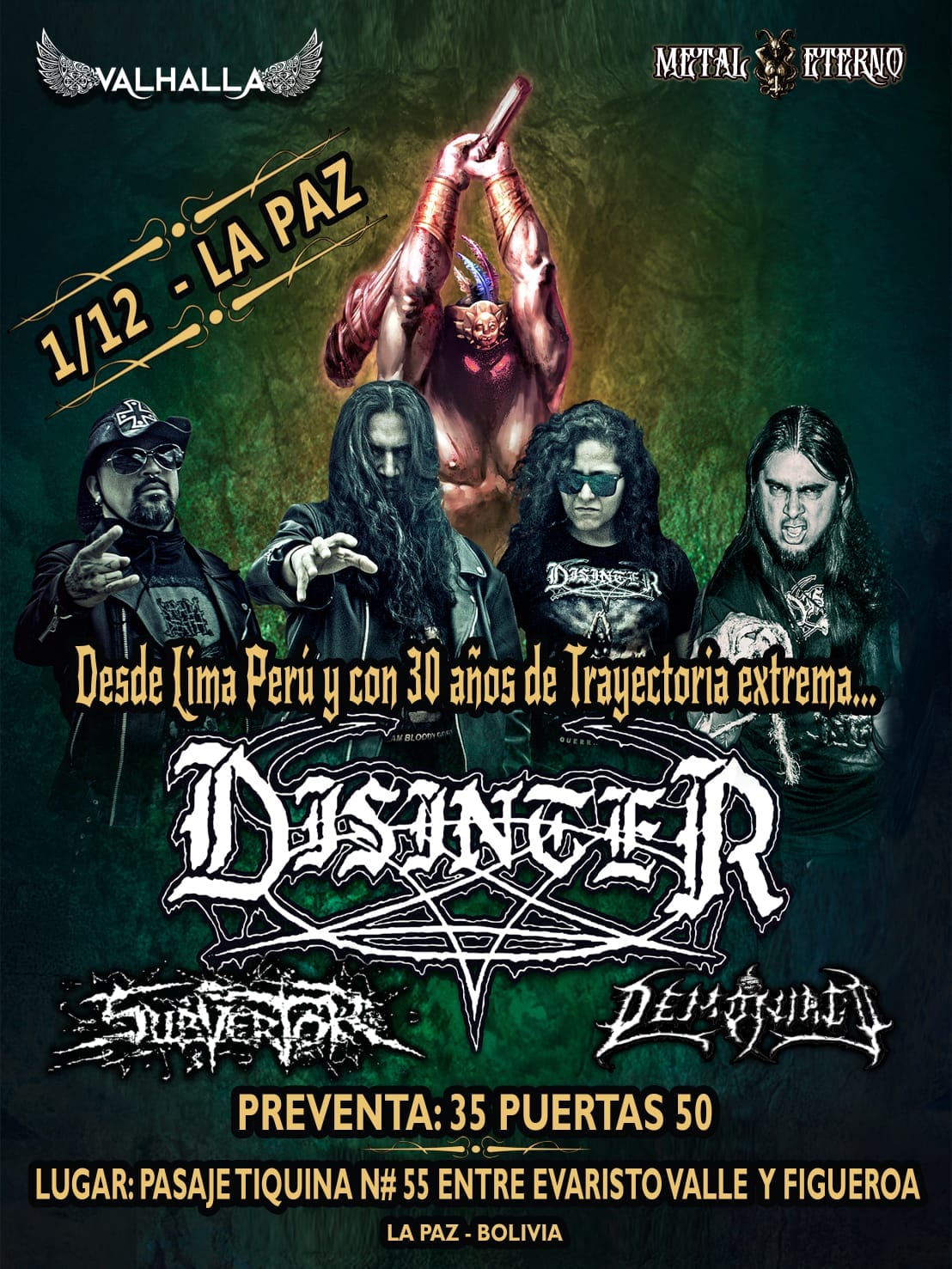 Disinter realiza gira por Bolivia por sus 30 años | Guerreros del Metal